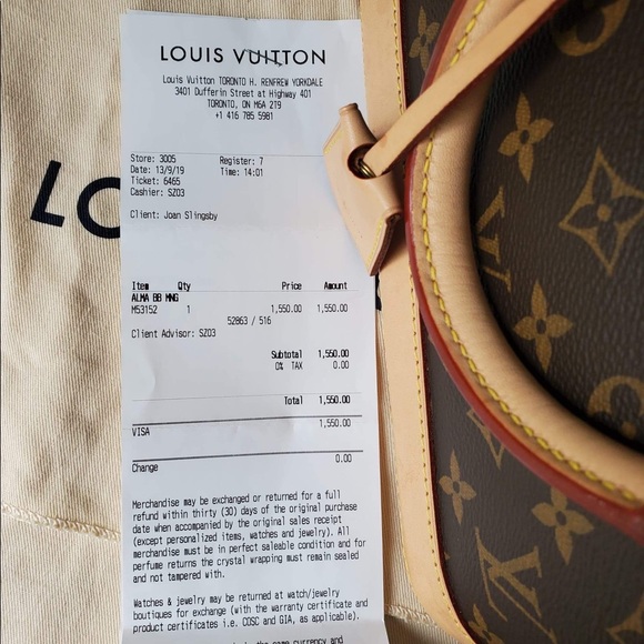 ❌❌❌ SOLD ❌❌❌ ALMA BB LOUIS VUITTON MONOGRAM. INCLUSIONS: Box, Dust bag, receipt, - Picture 3 of 10